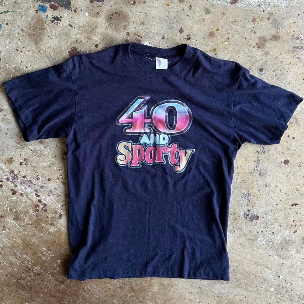Vintage 80s 40 and Sporty Graphic Tee.